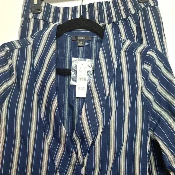 J. CREW NWT Stripped Wrap Jacket and Pant Set Size XSmall - Picture 2 of 16